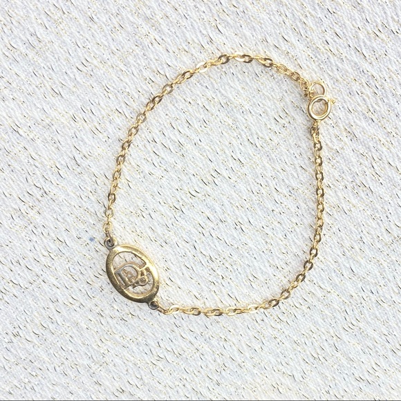 Dior Jewelry - Dior Vintage Oval Letter Logo Gold Chain Bracelet